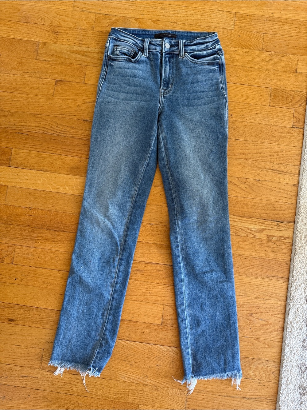 Flying Monkey Washed Blue High Rise Straight Leg Jeans